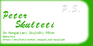 peter skulteti business card